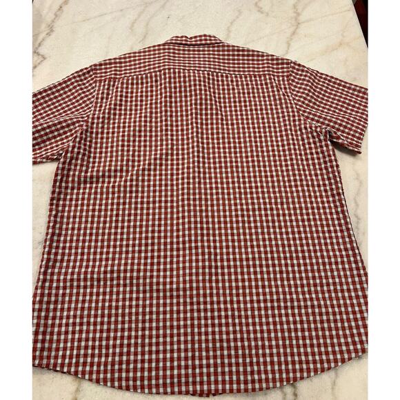G. H. Bass & Co. Red Plaid Shirt Mens Tee XXL Short Sleeve Cotton Blend Collared - Picture 8 of 8